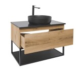 Koupelnová skříňka s umyvadlem a žulovou krycí deskou SAT B-Way 79x30x45 cm dub BWAY80OAKZFUB BWAY80OAKZFUB