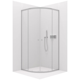 CERANO - Sprchový kout Orso L/P - 6 mm - čtvrtkruh - R550 - chrom, transparentní sklo - 80x80x195 - posuvný CER-476852