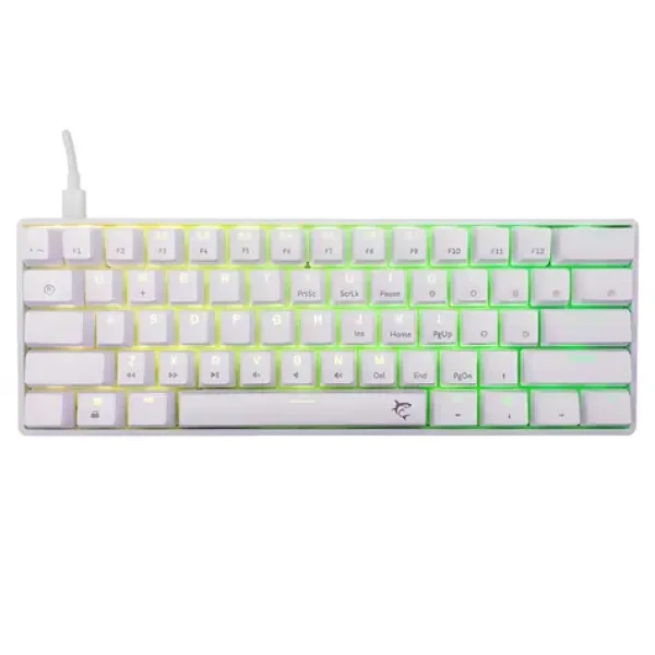 White Shark GK-004211 SHINOBI 2 bílá / Herní mechanická klávesnice / US layout / červené spínače / hot-swap / RGB LED