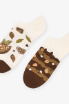 Pánské asymetrické ponožky 009 ECRU/COCOA 39-42