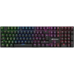Sharkoon PureWriter RGB černá / nízkoprofilová herní klávesnice / mechanická / drátová / RGB / Kailh LP rofile Blue / FR (4044951027903)