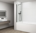 POLYSAN - FISA vanová zástěna 700x1500, černá mat, čiré sklo FS1072-B