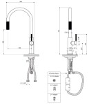 OMNIRES - SWITCH kuchyňská baterie s vyjímatelnou výtokovou armaturou pro připojení filtrační sady, černý mat SW9059BL