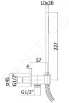 PAFFONI - Ringo West Set sprchové hlavice QUADRO, držáku a hadice, matná černá ZDUP095NO