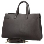 Luxusní dámská kožená kabelka do ruky Brina, tmavě hnědá