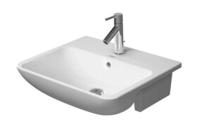 DURAVIT - ME by Starck Zápustné umyvadlo 55x46 cm, 1 otvor pro baterii, s WonderGliss, matná bílá 03785532001