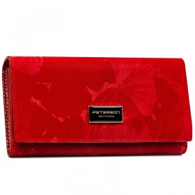 Módní dámská koženkovo-kožená peněženka Peterson Bertix, červená