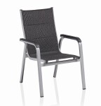 KETTLER BASIC PLUS PADDED stohovatelné, hliníkové křeslo - stříbrná / antracit