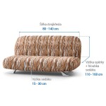 Bielastické potahy OCEANO NOVÉ cihlové dvojkřeslo s dřevěnými rukojeťmi (š. 80 - 140 cm)