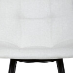 Židle barová, bílá látka, čtyřnohá kovová podnož, černý mat