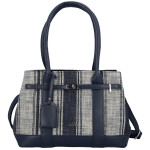 Luxusní dámská koženková kabelka do ruky Monica, tmavě modrá