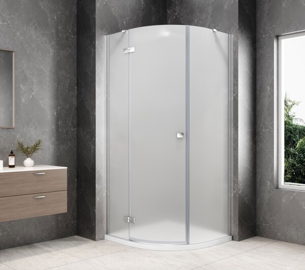 POLYSAN - GLOBE CHROME čtvrtkruhový sprchový kout 800x800, matné sklo, levé GB2680MLC