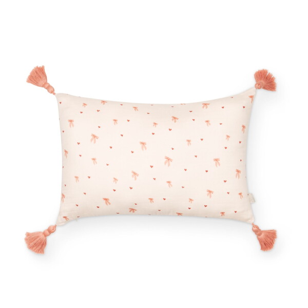 Cam Cam ApS Bavlněný polštářek Bows 30 × 40 cm, růžová barva, oranžová barva, textil