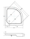 HOPA - Čtvrtkruhová sprchová vanička ALEX - Rozměr A - 80 cm, Rozměr B - 80 cm OLBVANACALE80