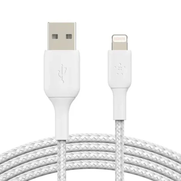 Belkin BOOST CHARGE kabel opletený USB-A na Lightning bílá / 2m (CAA002bt2MWH)