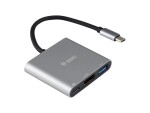 YENKEE YTC 031 Hub stříbrná / HDMI / USB-C / USB-A / 4K / 5 Gbps (8590669262830)