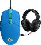 Logitech G102 Lightsync černá + G Pro X černá / Herní sada / drátová myš 8000 DPI / RGB Lightsync / sluchátka