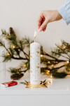 Bella Rose Adventní svíčka Zlaté prasátko, bílá barva, vosk