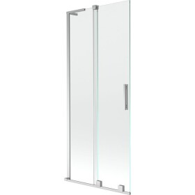 MEXEN/S - Velar L dvoukřídlá posuvná vanová zástěna 80 x 150, transparent, chrom 896-080-003-01-01
