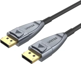 Unitek C1618GY šedá / Kabel DisplayPort / optický aktivní / 20 m / DP 1.4 / 8K 60Hz (C1618GY)