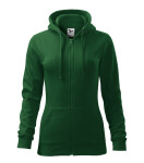 Trendy Zipper mikina dámská lahvově zelená XS