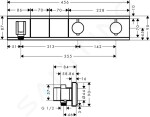 HANSGROHE - RainSelect Termostatická sprchová baterie pod omítku, pro 2 výstupy, chrom 15355000