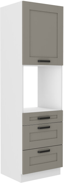 Vysoká skříňka pro vestavnou troubu Luna 60 DPS-210 3S 1F - Prmeium Box Barva korpusu: Bílá, Barva dvířek: Clay Grey