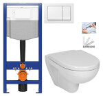 CERSANIT předstěnový instalační systém s bílym tlačítkem K97-516 + WC JIKA LYRA PLUS + SEDÁTKO DURAPLAST SLOWCLOSE K97-526 516 LY5