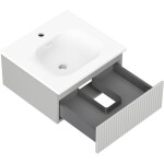 MEXEN/S - Rivel koupelnová skříňka 50 cm s umyvadlem Vela, 1 šuplík, reliéf , šedá mat/bílá mat 91A20-05023-1-BF62-W23M01