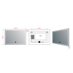 SAPHO - GEMINI zrcadlo s LED osvětlením 100x70cm, chytré funkce GM100K