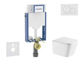GEBERIT - Kombifix Set předstěnové instalace, klozetu Arkas I a sedátka softclose, tlačítko Sigma01, alpská bílá SANI15CA3164