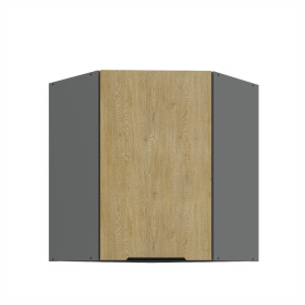 Horní rohová skříňka Cremona ANT 60x60 GN-72 1F (45°) Barva korpusu: Antracit, Barva dvířek: Dub Cremona
