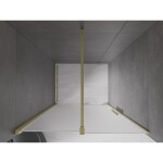 MEXEN/S - Velar posuvné sprchové dveře 100 cm, dekor, zlatá kartáčovaná 871-100-000-31-55