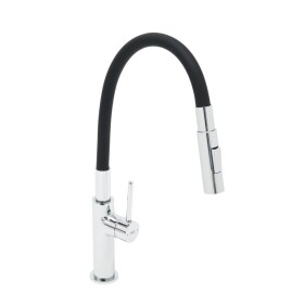 Dřezová baterie SAT se silikonovým ramínkem černá/chrom SATBSD290C2F SATBSD290C2F