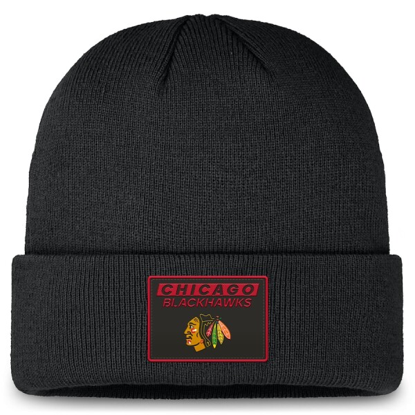 Fanatics Pánská zimní čepice Chicago Blackhawks NHL Authentic Pro Cuffed Knit Hat - Black