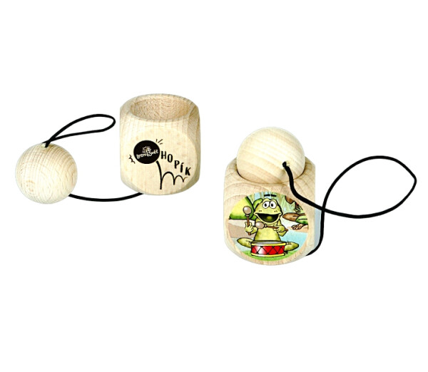 Dřevěný hopík - Žába buben