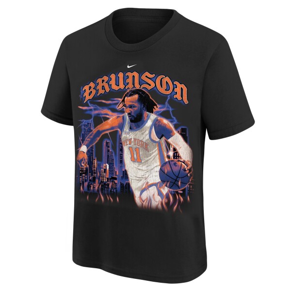 Nike Dětské tričko New York Knicks NBA Jalen Brunson City Edition T-Shirt Černá (YOUTH)