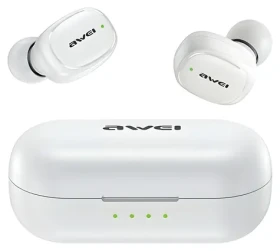 Awei T13 Pro bílá / Bezdrátová sluchátka / TWS / Bluetooth 5.1 / dobíjecí pouzdro (Awe000177)