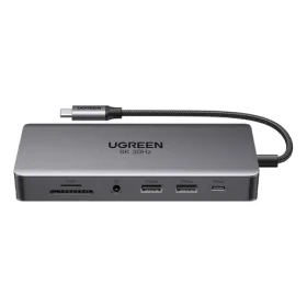 UGREEN CM681 15978 USB-C HUB / dokovací stanice / 4x USB / 2x HDMI / DisplayPort / AUX / PD 100W (15978)