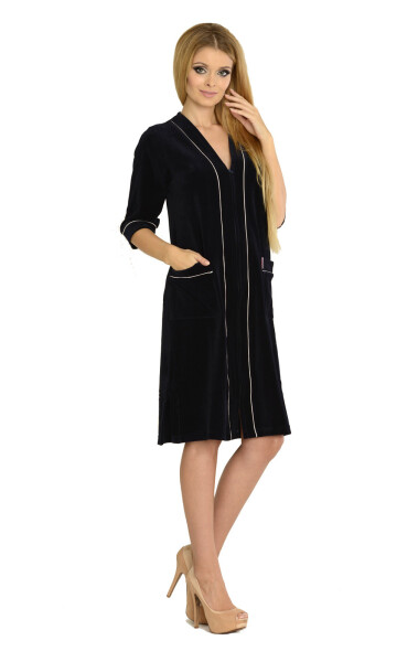 Dámský župan De Lafense Welur Zip 352 chrpa 5XL