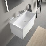 DURAVIT - DuraSquare Umyvadlo 80x47 cm, bez přepadu, s otvorem pro baterii, DuraCeram, bílá 2353800041