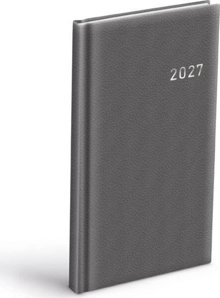 Diář 2027 T806 PVC tmavě šedý 90x170mm