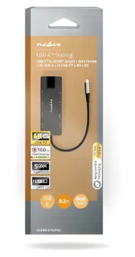 Nedis USB-C dokovací stanice 10-in-1 antracit / Dokovací stanice / RJ45 / HDMI 4K / SD / 100 W PD (CCBW64775AT02)