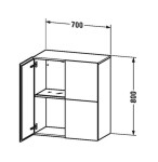 DURAVIT - L-Cube Skříňka 80x70x36 cm, 2 dvířka, lesklá bílá LC117702222