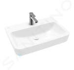 VILLEROY & BOCH - O.novo Umyvadlo 650x460 mm, bez přepadu, otvor pro baterii, AntiBac, CeramicPlus, alpská bílá 4A4166T2