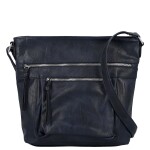Trendy dámská koženková crossbody kabelka Zeta, tmavě modrá