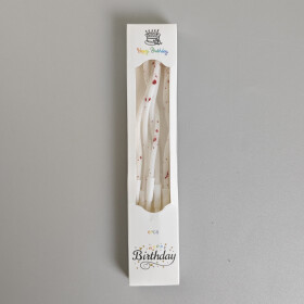 Dortové svíčky zakroucené bílo-červené 6ks