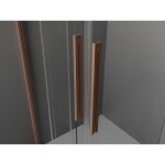 MEXEN/S - Velar L Duo sprchový kout, posuvné dveře 100 x 90, transparent, měď kartáčovaná 871-100-090-02-03-65