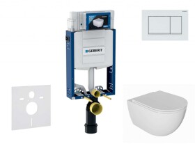 GEBERIT - Kombifix Set předstěnové instalace, klozetu Oudee a sedátka softclose, tlačítko Sigma30, bílá/bílá mat SANI15CA3124