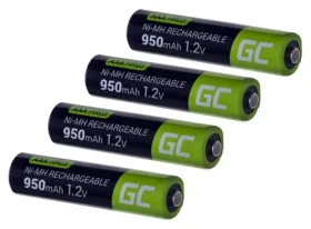 Green Cell HR03 4x AAA 950mAh zelená/černá / Nabíjecí baterie / NiMH / 1,2 V (GR03)